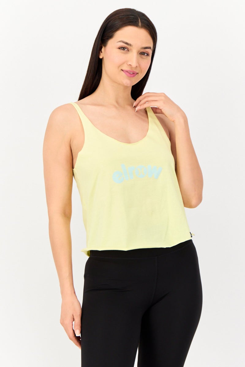 Hurley Women Sportswear Fit Sleeveless Training Tank Top, Yellow  - Image 1