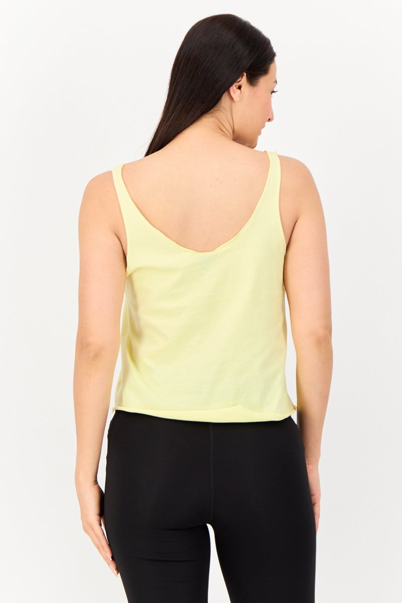 Hurley Women Sportswear Fit Sleeveless Training Tank Top, Yellow - Image 4