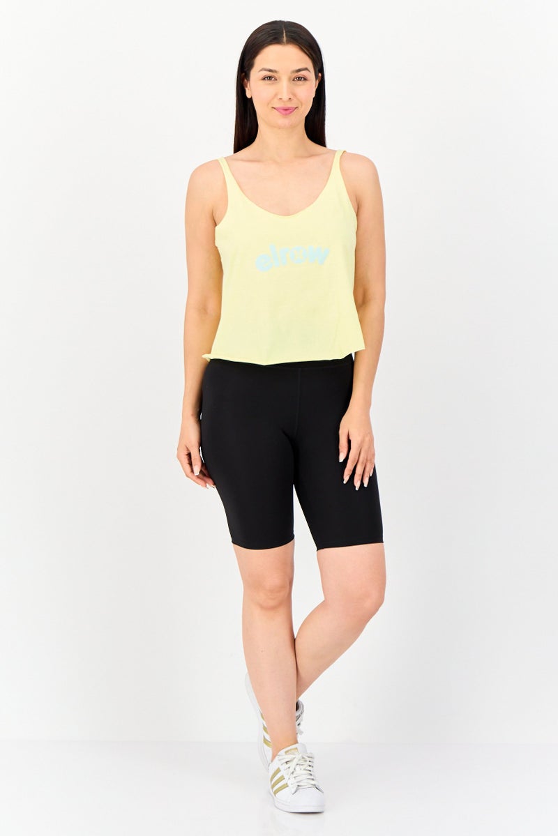 Hurley Women Sportswear Fit Sleeveless Training Tank Top, Yellow - Image 2