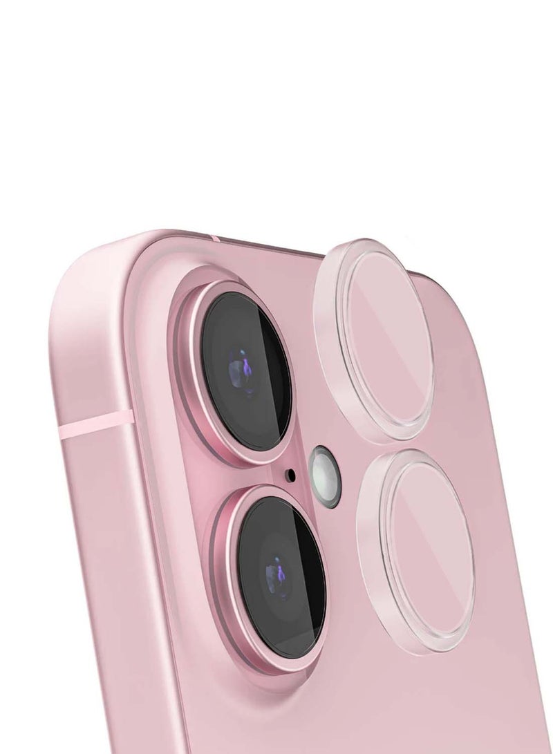 دبليو تيك ابل ايفون 16 / ايفون 16 بلس 2024 Wtech بريميوم سبيكة حلقة كاميرا عدسة واقي من الزجاج المقسى درع حماية - شفاف - Image 1