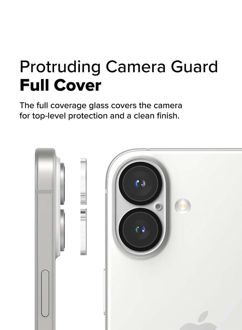 دبليو تيك ابل ايفون 16 / ايفون 16 بلس 2024 Wtech بريميوم سبيكة حلقة كاميرا عدسة واقي من الزجاج المقسى درع حماية - شفاف - Image 4