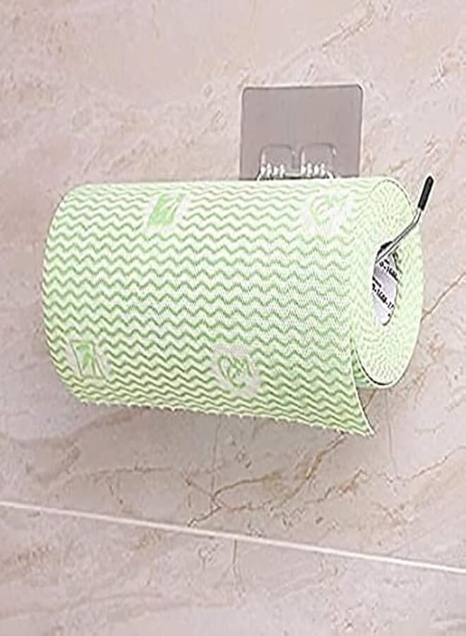 MR STORES Stainless Steel Self Adhesive Napkin Ring Wall Mount Towel Hanging Holder with Magic Adhesive Pad Kitchen Paper Roll Holder Tissue Paper Stand Towel Bar Hanger Rack for Kitchen Bathroom