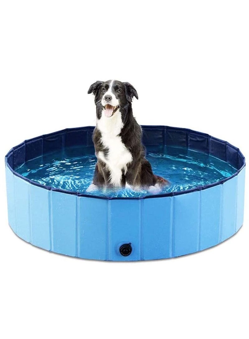 80x20cm Foldable Dog Bathing Tub Pool Cat Pet Bathtub Collapsible Pet Spa Swimming Pool(Blue) - Image 1