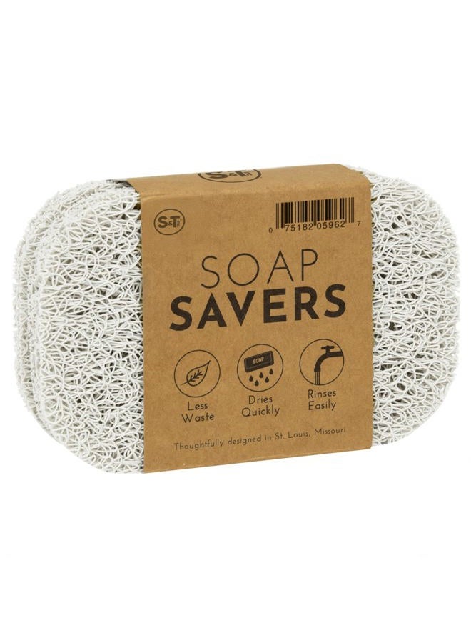 S&T INC. Soap Holder for Kitchen and Bathroom, Hand Soap and Bar Soap Lift, 2.9 Inches x 4.4 Inches, White, 4 Pack - Image 1