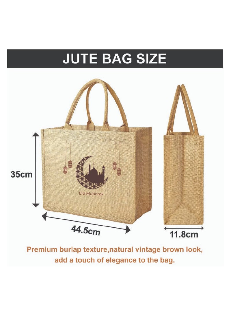 PRINTSHOP4ME Eid Mubarak Jute Tote Bags - Eco-Friendly Jute Grocery and Shopping Bags - Perfect for Shopping and Groceries Tote Bags - Gift for Eid - Eid Jute Bags  - Image 2