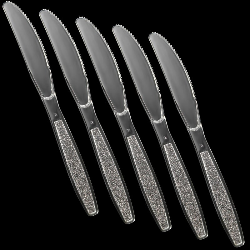 JoyServe Clear Plastic Knives - (Bulk Pack 180) Disposable Plastic Utensils Heavy Duty Knives  Silverware Cutlery Sets for Party Supplies  Dinners  Buffets  Take-Out  Catering  Food Services  - Image 4