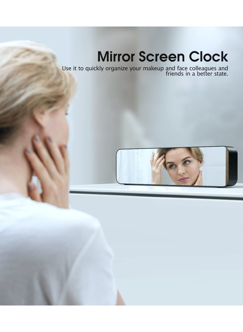SYOSI Digital Clock for Bedrooms Plug-in Digital Alarm Clock, Digital Day Calendar Clock, Chargable Desk Digital Clock Snooze Mode Custom Brightness Loud Alarm Clock Radio for Office Table - Image 5