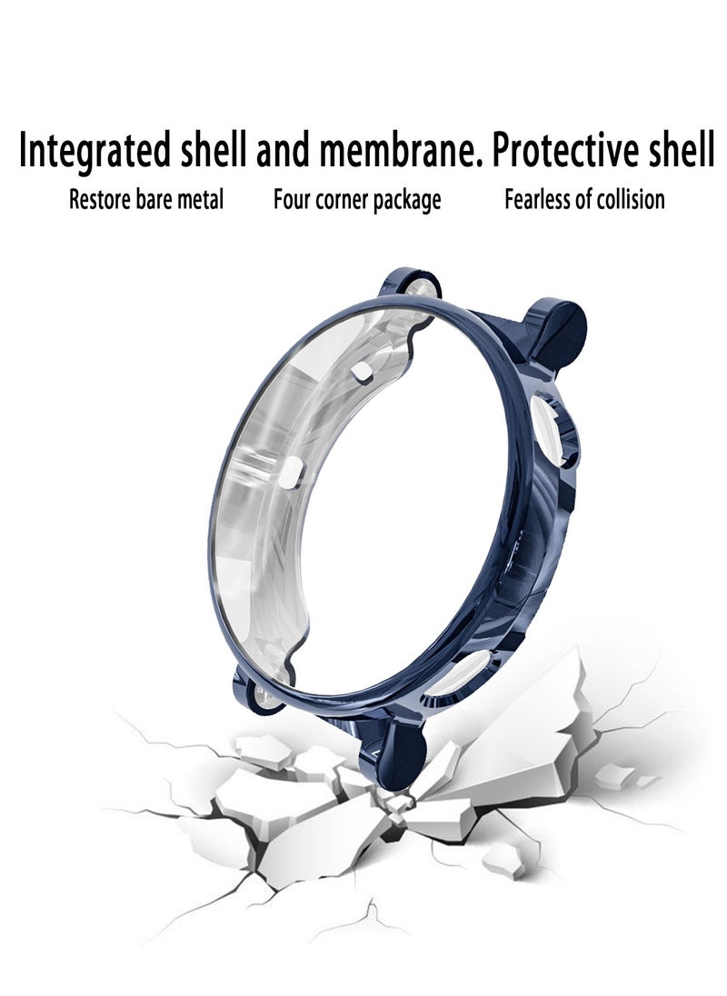 X-level 1 Pack Case with Tempered Glass Screen Protector for Huawei Watch GT4 41mm With 9H Hardness 360 Degree All-Round Protective Ultra Thin TPU Protective Cover (Transparent + Blue)  - Image 4