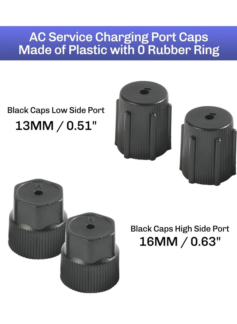 SYOSI Air Conditioning Valve Core Kit, Cap  Valve AC R12 R134a with Teflon Seal, Refrigeration A/C Service Valve, Car  HVAC AC System Charging Port Seal Caps Kit - Image 5