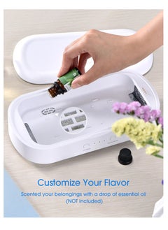 ProOne ProOne UV Phone Sanitizer Box - UVC Light Cell Phone Sterilizer with Wireless Charging Box, Disinfection Phone Cleaner with Aromatherapy Function Disinfector for iPhone Android Smartphone  - Image 3