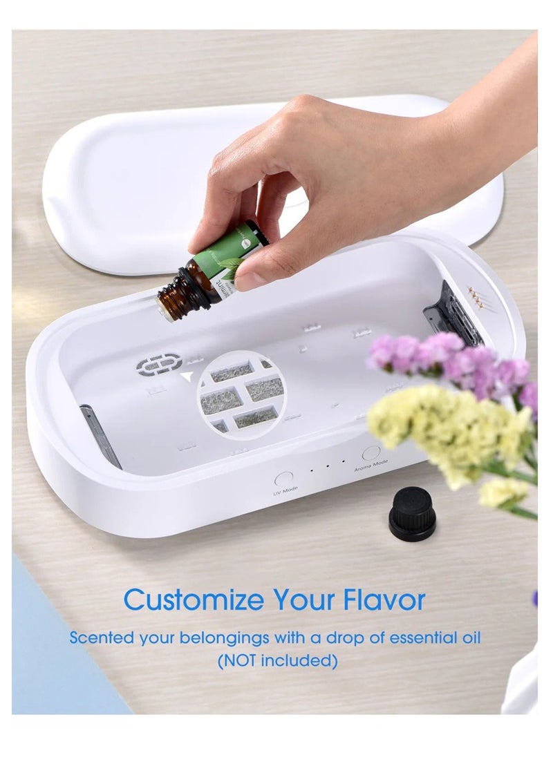 ProOne - ProOne UV Phone Sanitizer Box - UVC Light Cell Phone Sterilizer with Wireless Charging Box, Disinfection Phone Cleaner with Aromatherapy Function Disinfector for iPhone Android Smartphone - Image 1