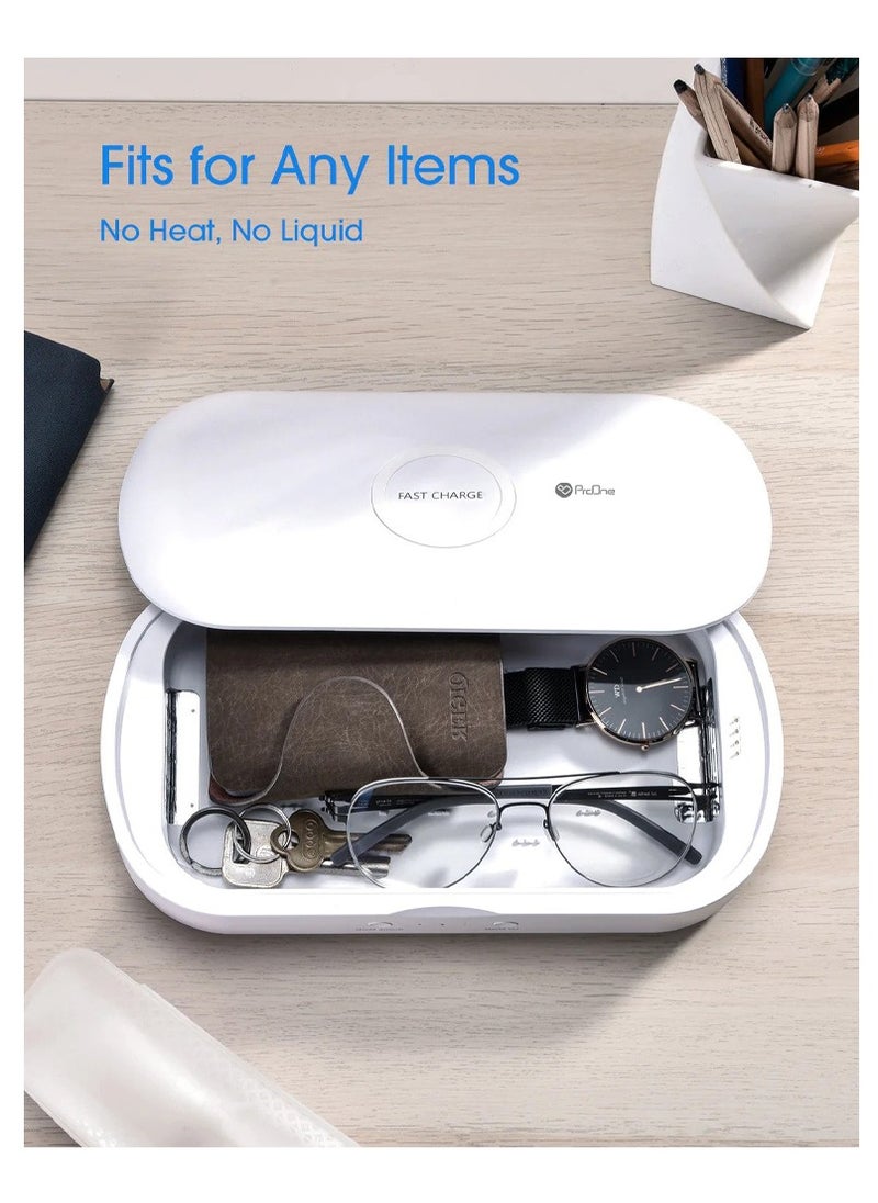 ProOne - ProOne UV Phone Sanitizer Box - UVC Light Cell Phone Sterilizer with Wireless Charging Box, Disinfection Phone Cleaner with Aromatherapy Function Disinfector for iPhone Android Smartphone - Image 1