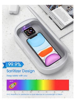 ProOne ProOne UV Phone Sanitizer Box - UVC Light Cell Phone Sterilizer with Wireless Charging Box, Disinfection Phone Cleaner with Aromatherapy Function Disinfector for iPhone Android Smartphone  - Image 4