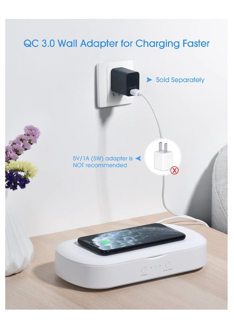 ProOne - ProOne UV Phone Sanitizer Box - UVC Light Cell Phone Sterilizer with Wireless Charging Box, Disinfection Phone Cleaner with Aromatherapy Function Disinfector for iPhone Android Smartphone - Image 1
