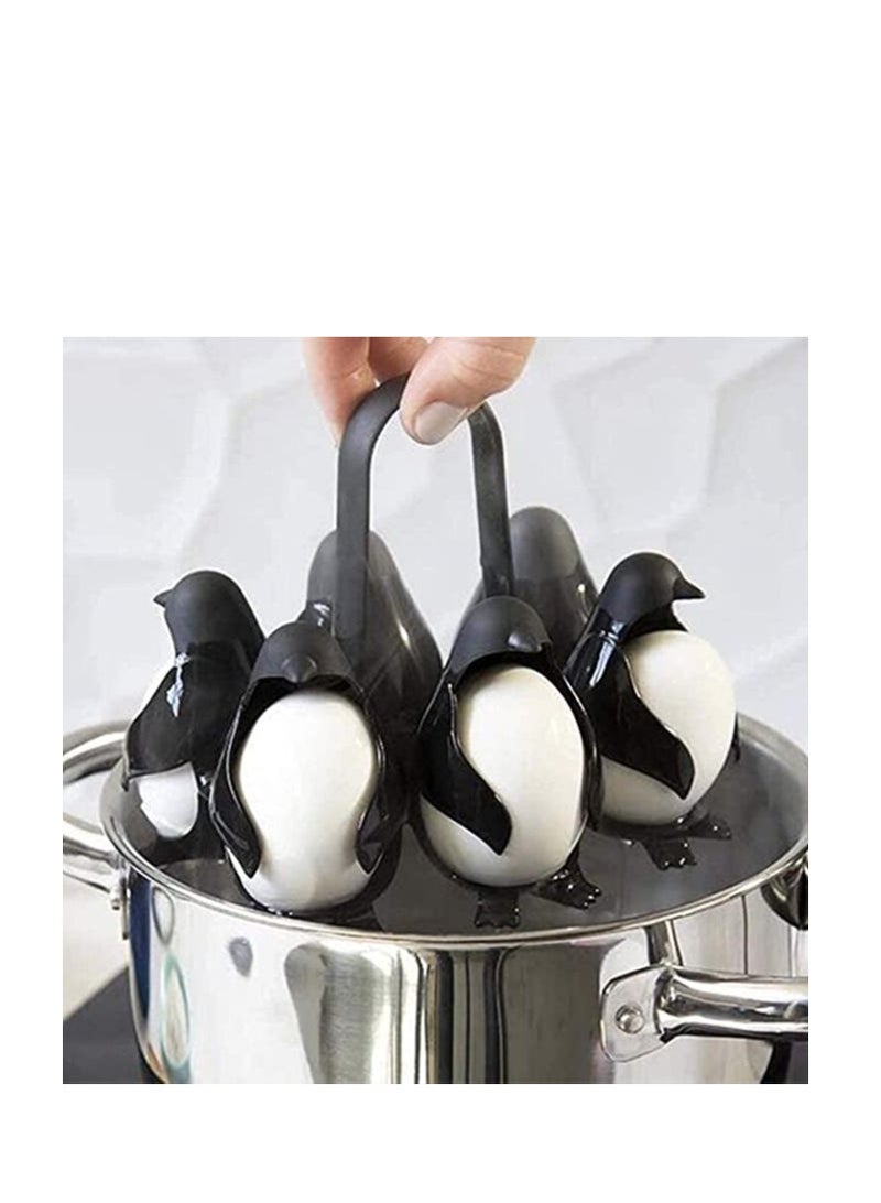 Zikra Kitchen Multifunctional Egg-Boiler Store and Serve Egg Holder Penguin-Shaped Boiled Egg Cooker for Making Soft or Hard Boiled Eggs Holds 6 Eggs for Easy Cooking and Fridge Storage - Image 2