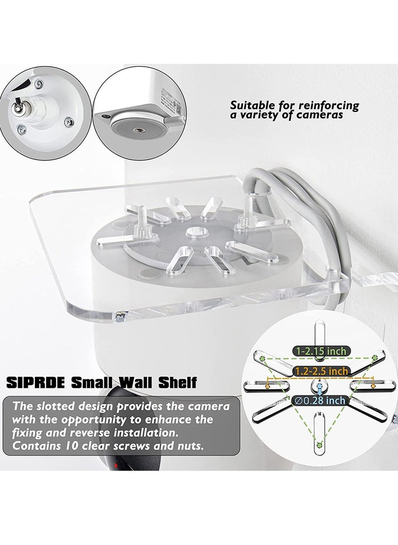 Super ZYouth - Acrylic Small Wall Shelf Set of 3 for Security Cameras, Speakers, Baby Monitors, Universal Adhesive Shelf Easy to Install No Drill, with Cable Clips (Clear) - Image 1