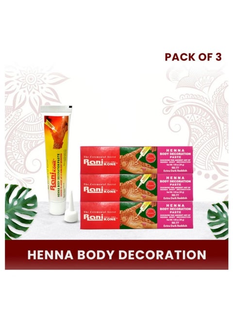Henna Body Decoration Paste Extra Dark Reddish RK77