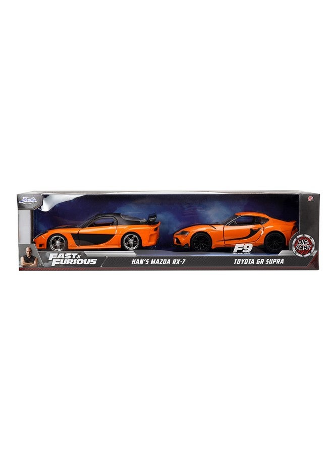 Jada Toys Fast & Furious 1:32 Han'S Mazda Rx7 & Toyota Gr Supra Diecast Car Twin Pack Toys For Kids And Adults - Image 2