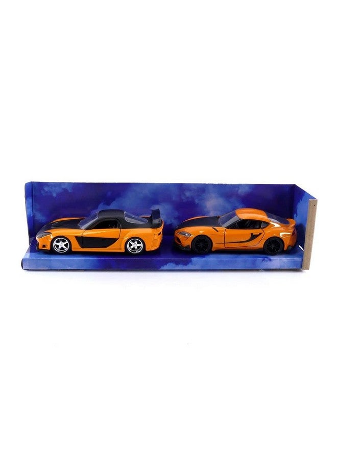 Jada Toys Fast & Furious 1:32 Han'S Mazda Rx7 & Toyota Gr Supra Diecast Car Twin Pack Toys For Kids And Adults - Image 1