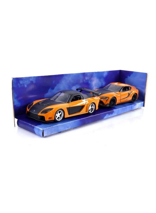 Jada Toys Fast & Furious 1:32 Han'S Mazda Rx7 & Toyota Gr Supra Diecast Car Twin Pack Toys For Kids And Adults - Image 3