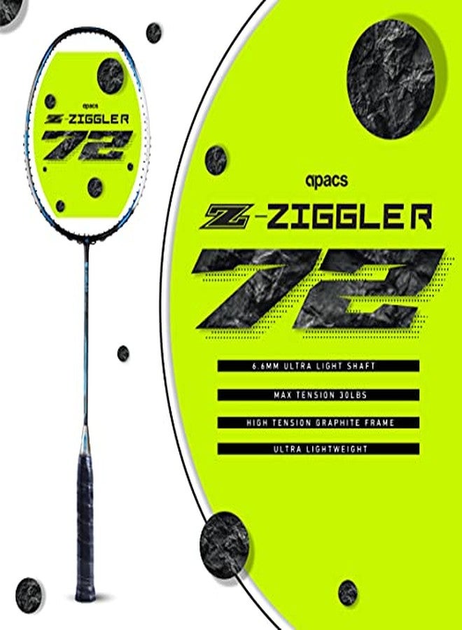 Apacs Z-Ziggler 72 (30 Lbs, 72G) Unstrung Badminton Racket With Full Cover (Black Grey), Graphite - Image 3