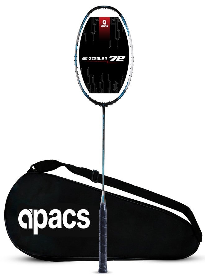 Apacs Z-Ziggler 72 (30 Lbs, 72G) Unstrung Badminton Racket With Full Cover (Black Grey), Graphite - Image 2