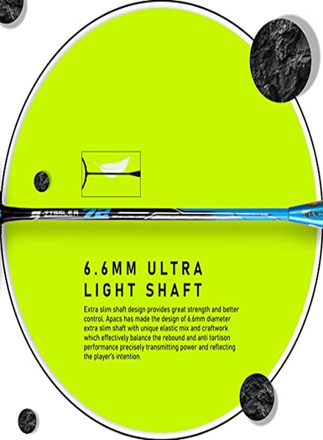 Apacs Z-Ziggler 72 (30 Lbs, 72G) Unstrung Badminton Racket With Full Cover (Black Grey), Graphite - Image 5