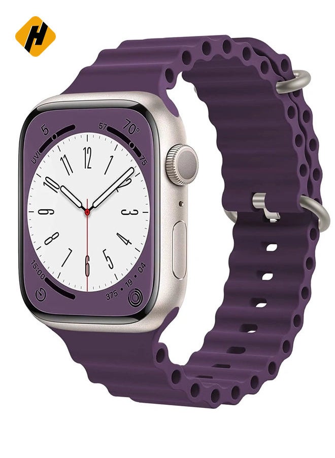 HuHa - Ocean Band Straps for iWatch 49/45/44/42mm Apple Watch Ultra Series 8/7/SE/6/5/4 Smart Watch Strap (Purple) - Image 1