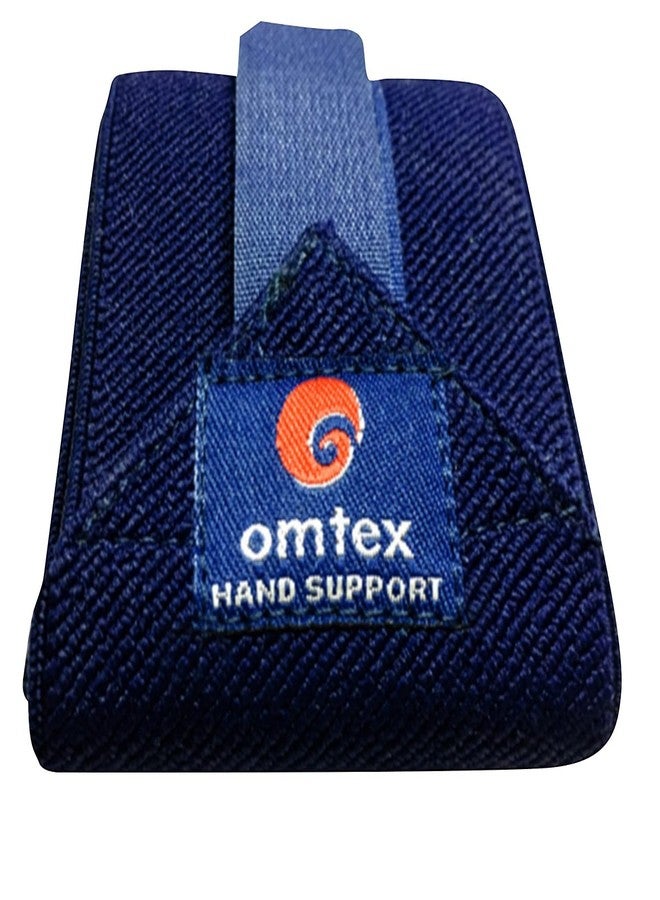 omtex Elasticized-Fabric Hand or Thumb Support, Men's Free Size - Navy Blue (Pack of 2)