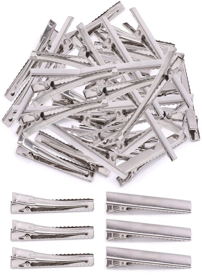Mardatt 200Pcs 2.55 inch / 6.5 cm Alligator Hair Clips Bulk Silver Single Prong Hair Clips For Bows Making Hair Pins For Sectioning Hair Styling And Sectioning Hairdressing DIY Crafts - Image 1