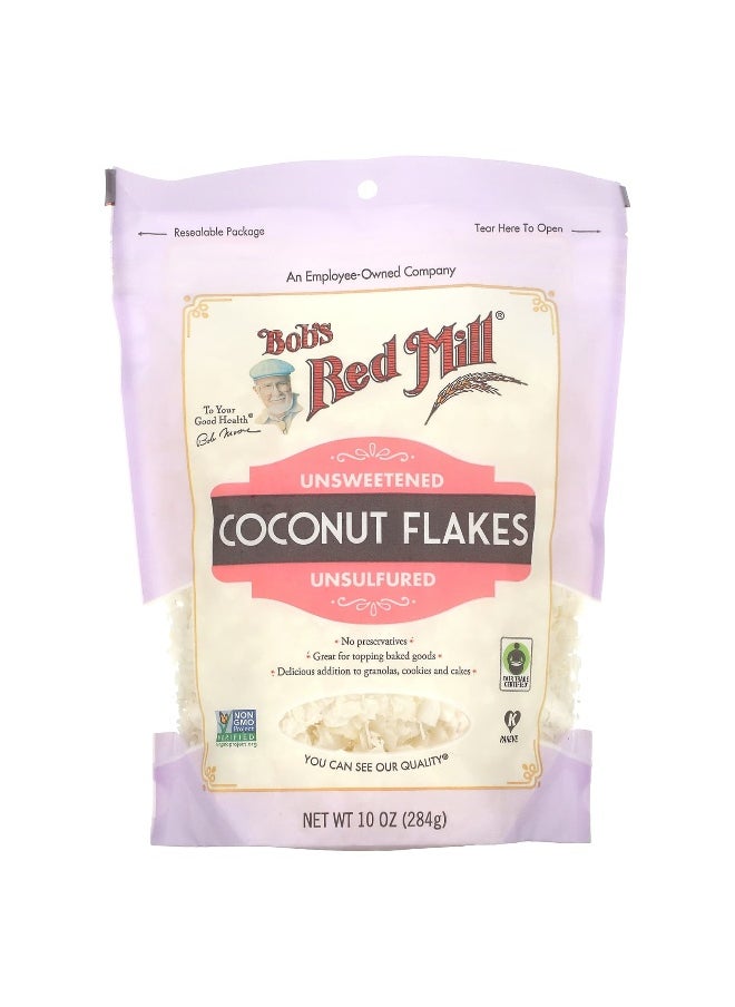 Bobs red mill Bob's Red Mill, Coconut Flakes, Unsweetened, Unsulfured, 10 oz (284 g)  - Image 1