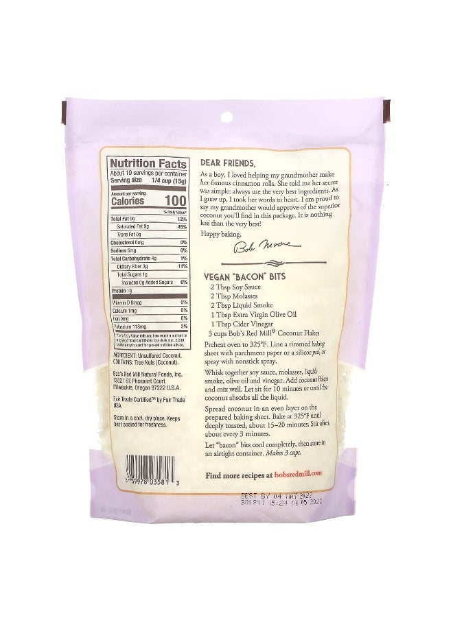 Bobs red mill Bob's Red Mill, Coconut Flakes, Unsweetened, Unsulfured, 10 oz (284 g)  - Image 2