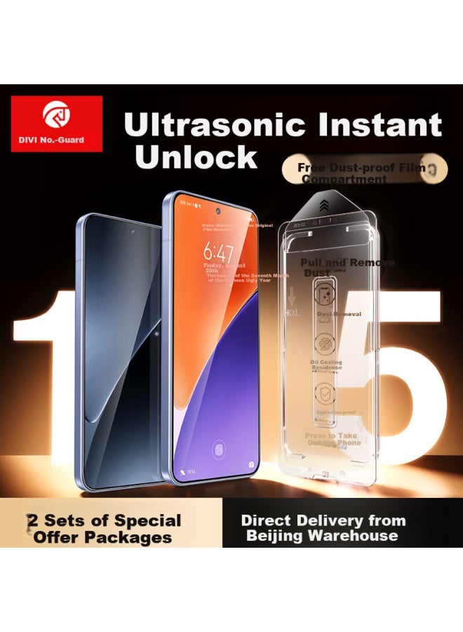 DiVi First Guard Tempered Glass Screen Protector For Xiaomi 15, Full Coverage, No White Edges, Shatterproof, Hd Clear, Anti-fingerprint Protective Film - Image 1