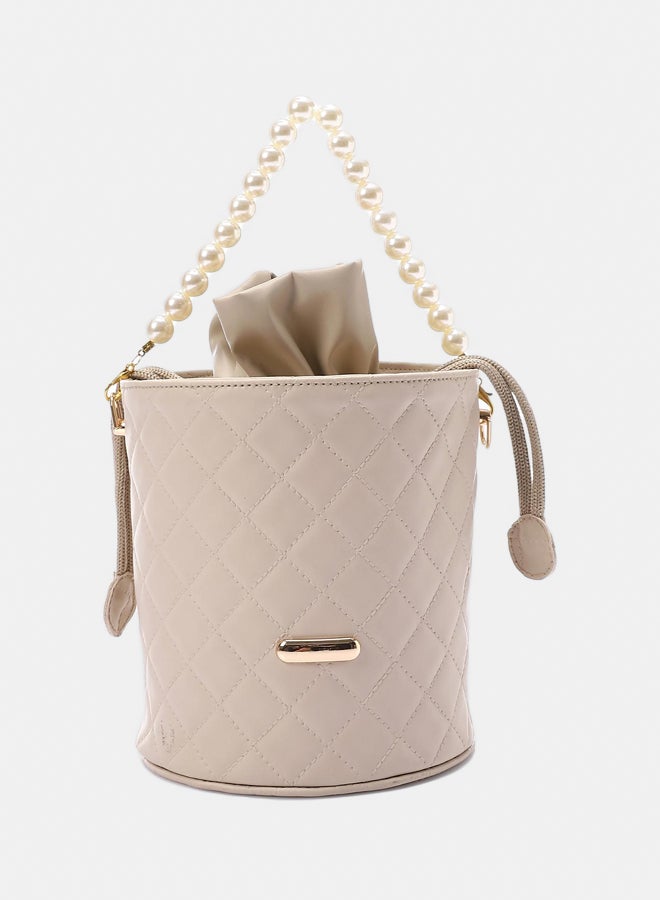 XO Style Women's Bucket Bag with Pearl Handle  - Image 2