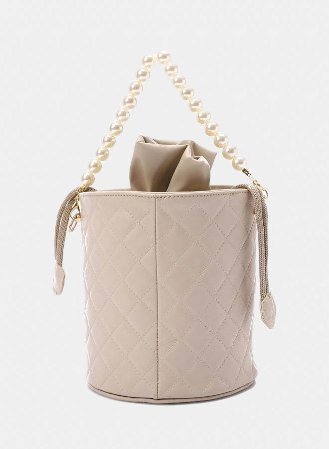XO Style Women's Bucket Bag with Pearl Handle  - Image 3