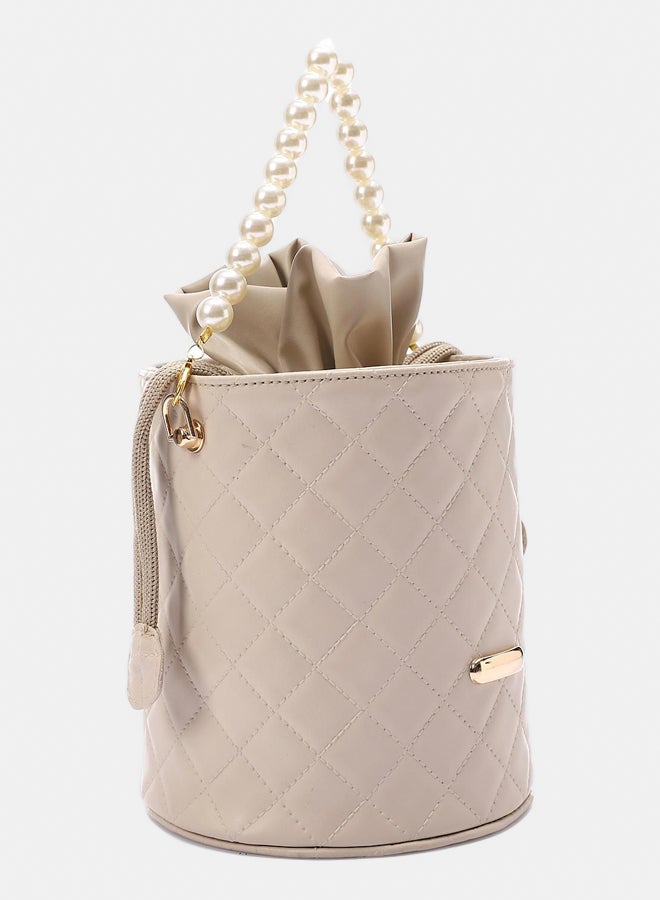 XO Style Women's Bucket Bag with Pearl Handle  - Image 1