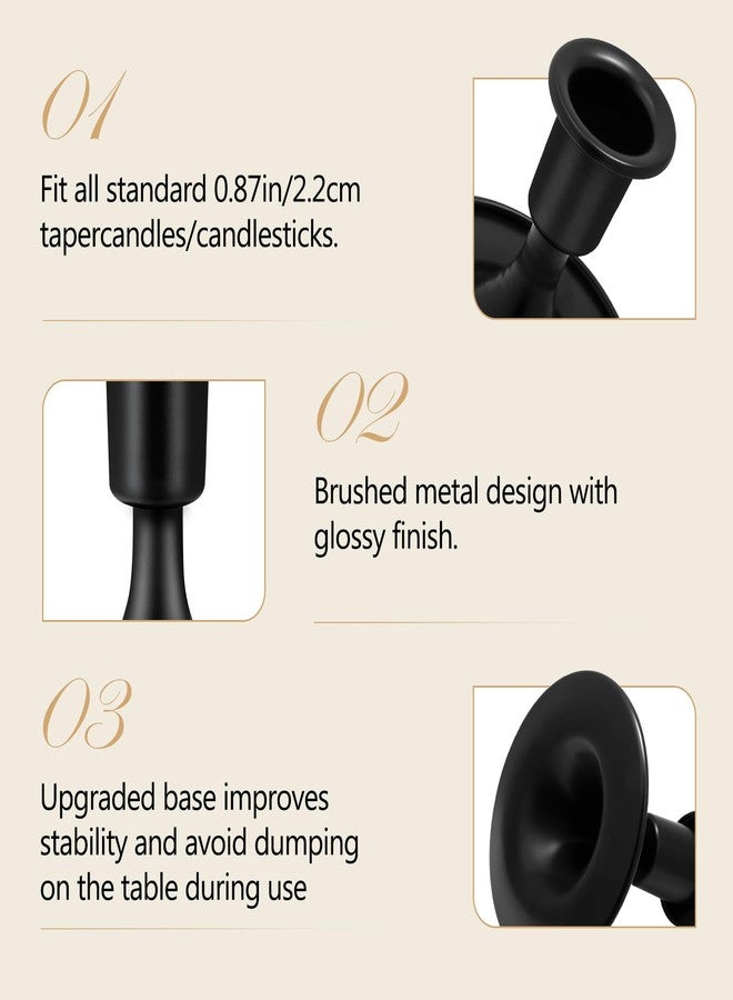 KSWING Candlestick Holders 2 PCS Short Metal Taper Candle Holders, KSWING Black Candle Stick Holders Set, Perfect for Table Centerpiece Mantel Party Wedding Christmas Home Decor, Set of 2 - Image 4