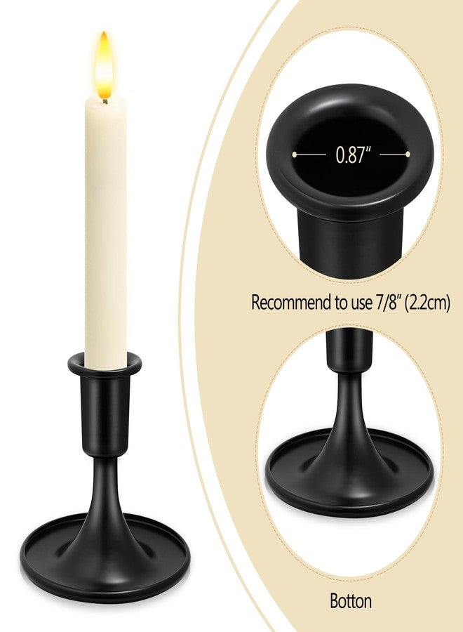 KSWING Candlestick Holders 2 PCS Short Metal Taper Candle Holders, KSWING Black Candle Stick Holders Set, Perfect for Table Centerpiece Mantel Party Wedding Christmas Home Decor, Set of 2 - Image 3