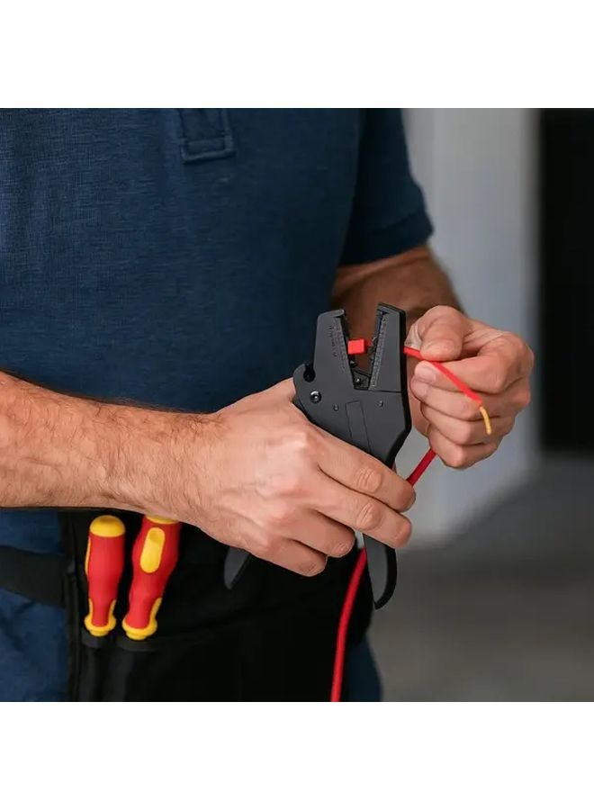 Black Automatic Self Adjusting Wire Stripper Cutter 0 08 6mm Ergonomic Crimping Tool - Image 2