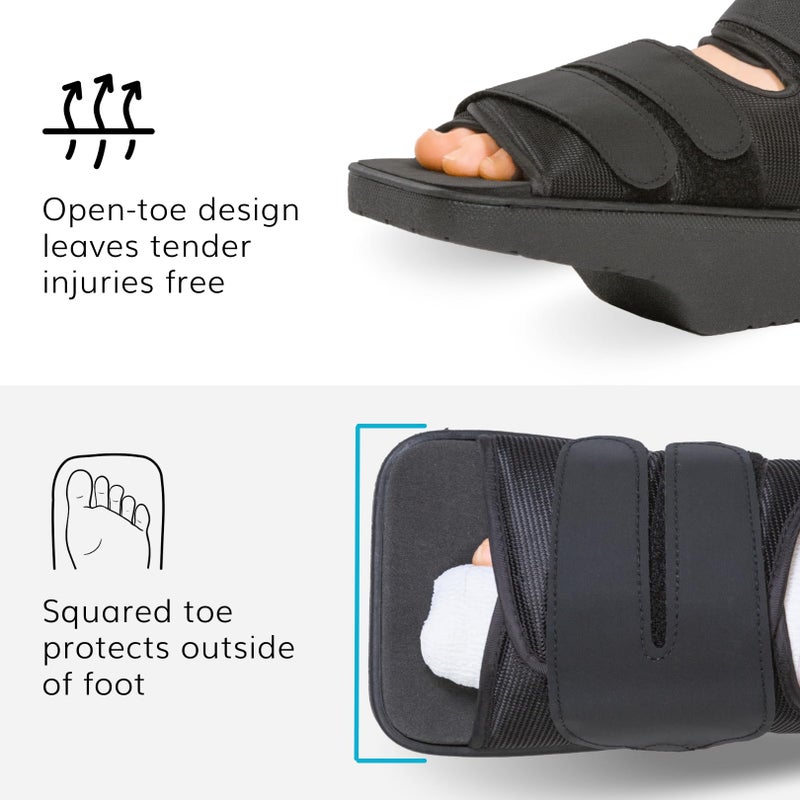 BraceAbility Forefoot Offloading Post-Op Shoe - Non-Weight Bearing Medical Wedge Boot for Diabetic Foot Ulcer, Metatarsal Fracture, Broken Toe, Bunion, Hammer Toe Surgery - Fits Men and Women (M) - Image 4