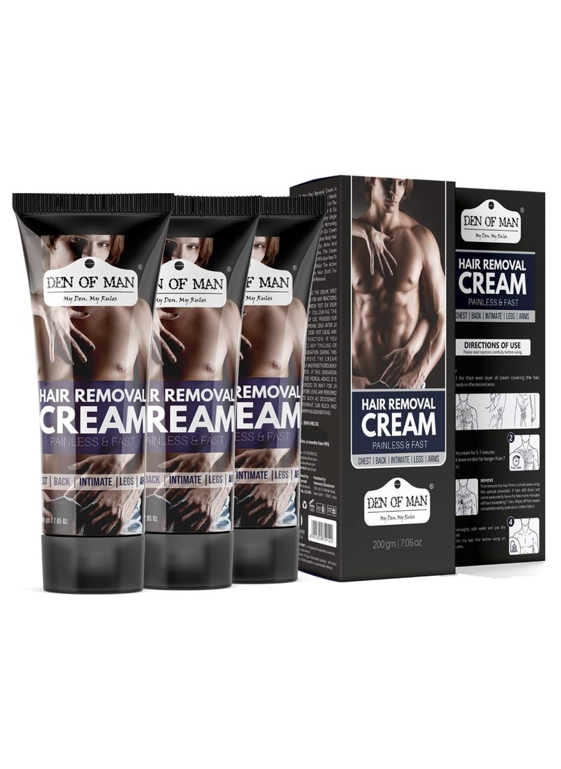 DEN OF MAN - Den of Man® No Bad Smell Hair Removal Cream For Men Pack of 3 - Image 1