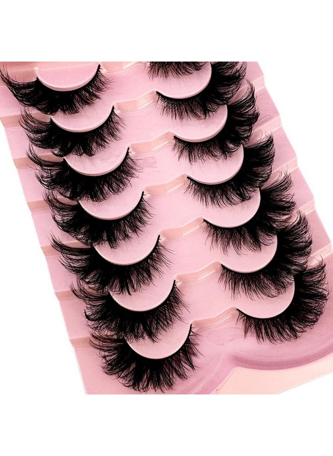 HBZGTLAD - 3D Fluffy Mink Lashes Eyelashes Thick Long Faux Mink Eyelashes Long Lasting Dramatic Cat Eye Lashes 5D Volume Lashes Extension (015) - Image 1