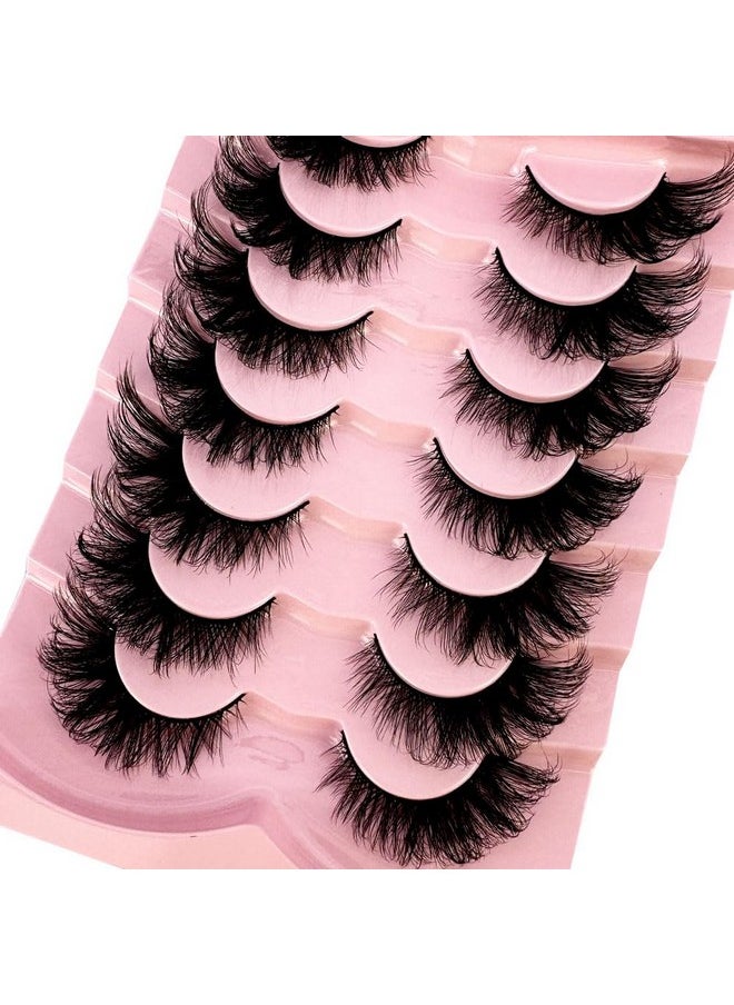 HBZGTLAD - 3D Fluffy Mink Lashes Eyelashes Thick Long Faux Mink Eyelashes Long Lasting Dramatic Cat Eye Lashes 5D Volume Lashes Extension (015) - Image 1