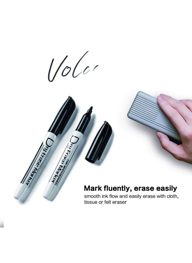 Volcanics - Black Dry Erase Markers Low Odor Fine Whiteboard Markers Thin Box Of 30 - Image 1