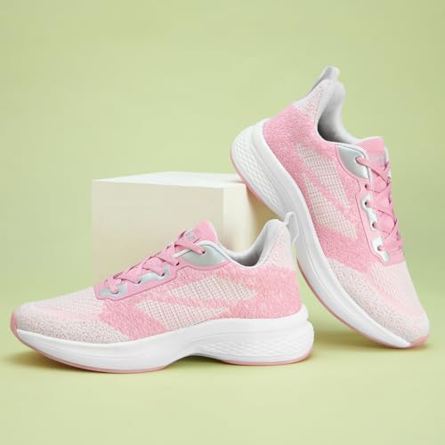 AVANT Women's MagiX Running and Training Shoes-Superior Traction,Anti Skid, Lightweight, Multi Directional Flexibility, Enhanced Cushioning, Sports Footwear (AVWSH031CL02UK8_Pink / White) - Image 2