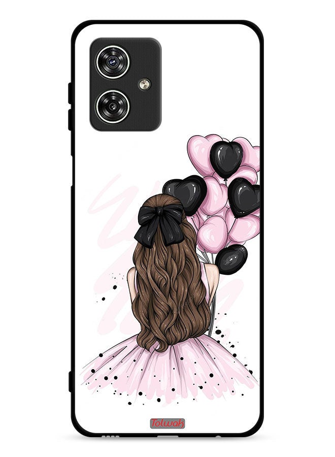 Tolwak غطاء حماية موتورولا موتو G54 5G مع فن الفتاة التي تحمل البالونات - Image 1