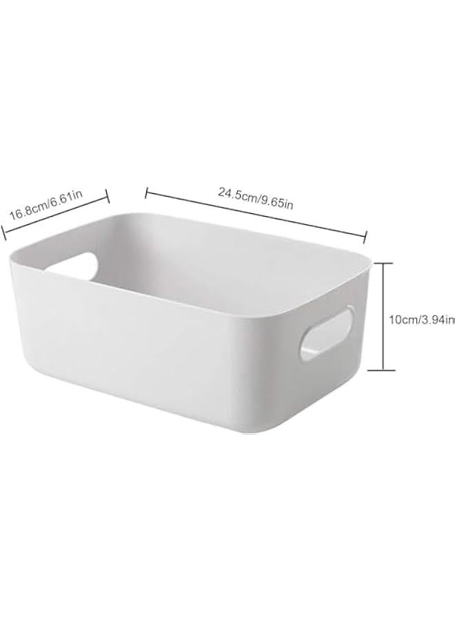 هوكور سلال تخزين بلاستيكية بيضاء من تراسل، 8 قطع، سلال تخزين صغيرة للتنظيم، صناديق تنظيم للارفف، منظم وتخزين للحمام وغرف النوم والمطابخ - Image 2