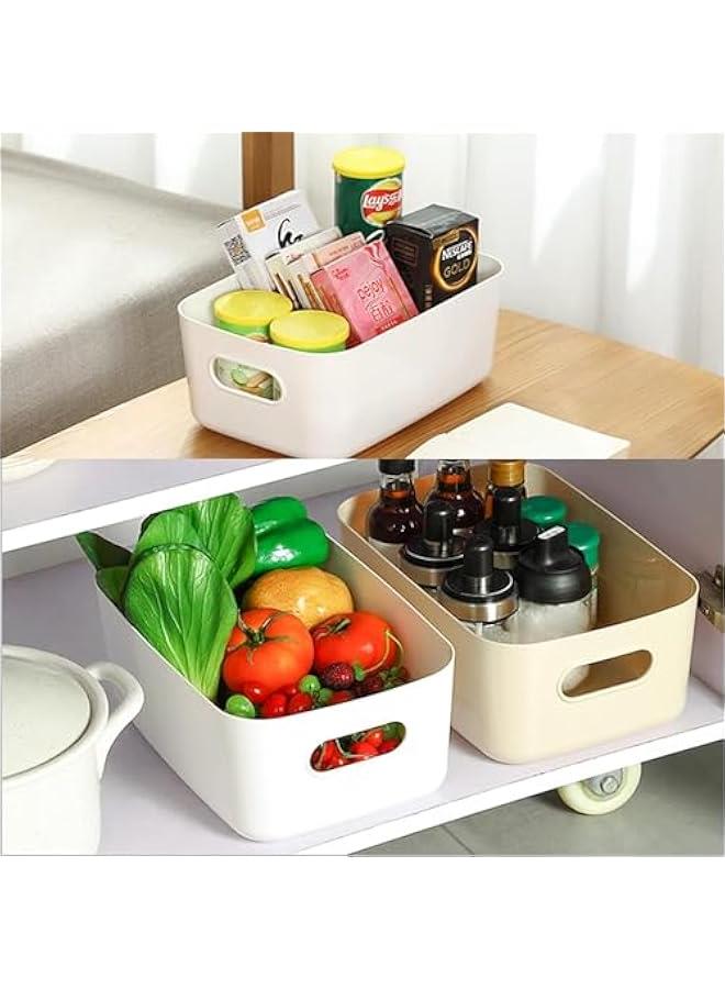 هوكور سلال تخزين بلاستيكية بيضاء من تراسل، 8 قطع، سلال تخزين صغيرة للتنظيم، صناديق تنظيم للارفف، منظم وتخزين للحمام وغرف النوم والمطابخ - Image 5