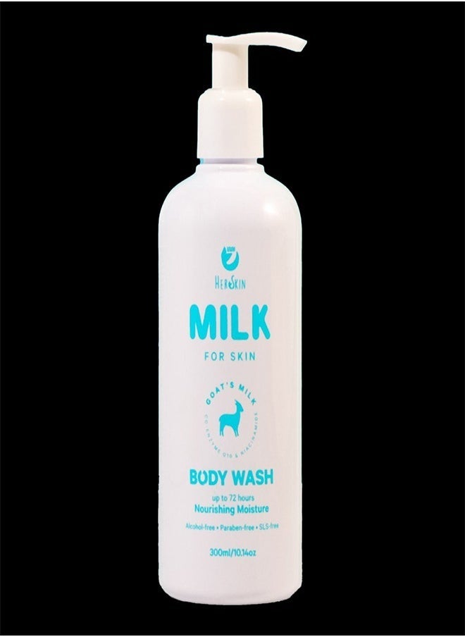 Her Skin - Goat Milk Body Wash - Ultimate Cleanser and Nourishing Moisturizer for 72-hour Hydration, Targets Dull, Dry, and Rough Skin, Fades Age Spots, and Brightens Skin, 300ml. - Image 1