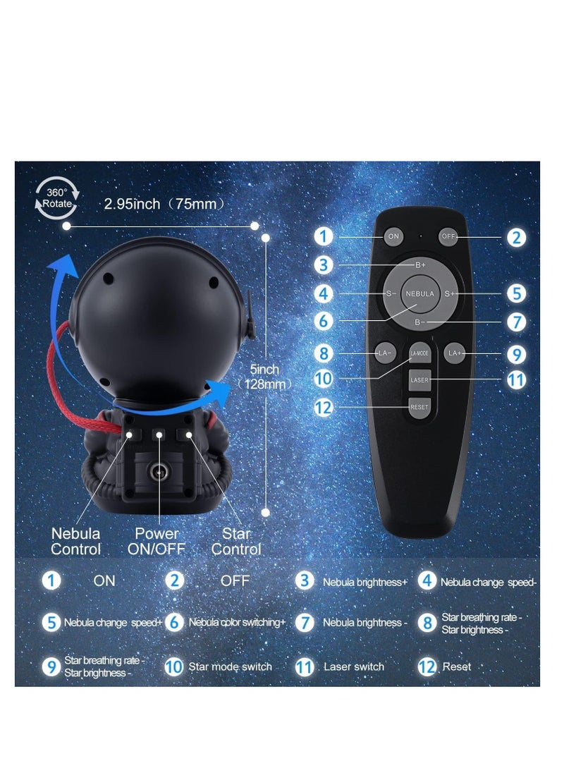 Cool Baby COOLBABY Galaxy Projector Starry Sky Projector Galaxy Lamp Children's Bedroom Ceiling Playroom Decoration Night Light Mini Cute with Remote Control Sky Nebula Aurora Lamp (Black)  - Image 4